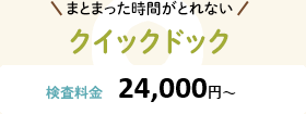 まとまった時間がとれない クイックドック 検査料金:24,000円〜